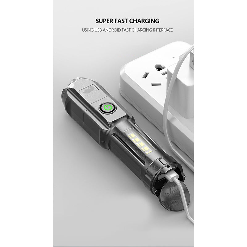 Smiling Shark SD1005 Usb Rechargeable Flashlight Led Torch COB Led Torch With Power Bank Function