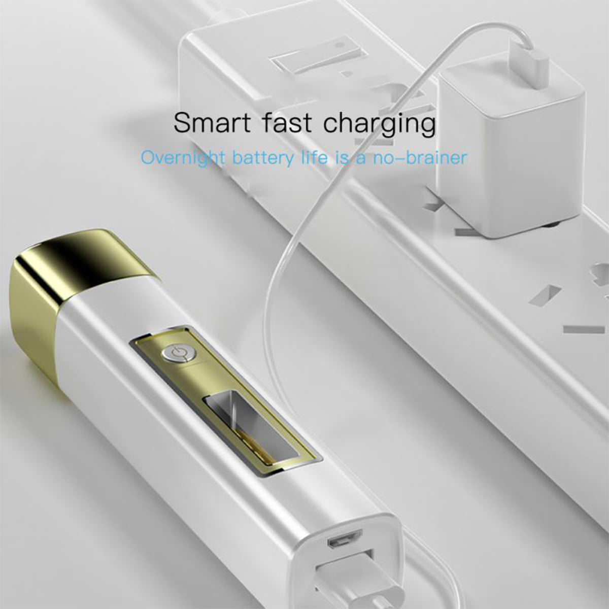 Smiling Shark SD867 Mini 2 In 1 Torch 4-Core USB Rechargeable Flashlight LED Torch High Bright Power bank Function