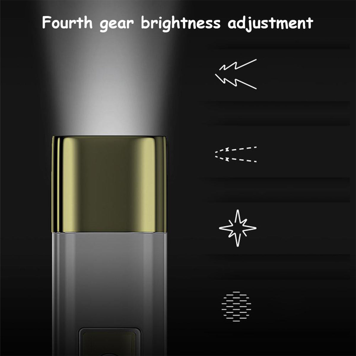 Smiling Shark SD867 Mini 2 In 1 Torch 4-Core USB Rechargeable Flashlight LED Torch High Bright Power bank Function