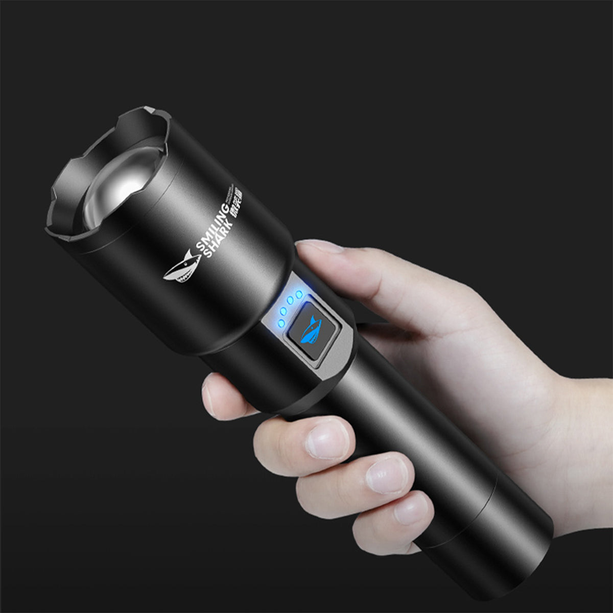 Smiling Shark SD5225 Super Bright 6000 Lumens Torch Rechargeable Led Flashlight With Powerbank Function