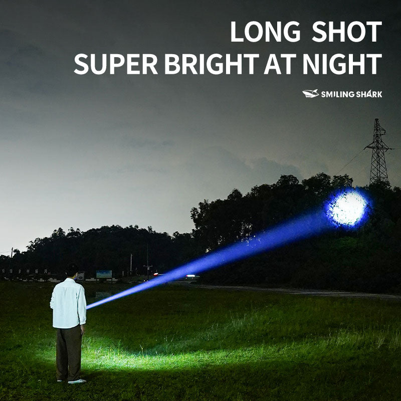 Smiling Shark SD-5395 LED Flashlight Super Bright M60 7000LM 4 Mode Type-c Rechargeable Torch Light Waterproof Zoomable