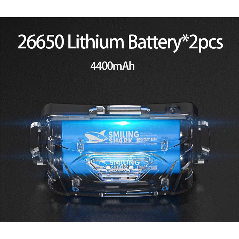 Smiling Shark TD8030 HeadLamp 8400 Lumens LED Headlight With Sensor Yellow White Light USB Rechargeable Zoomable Waterproof With Power Bank Function