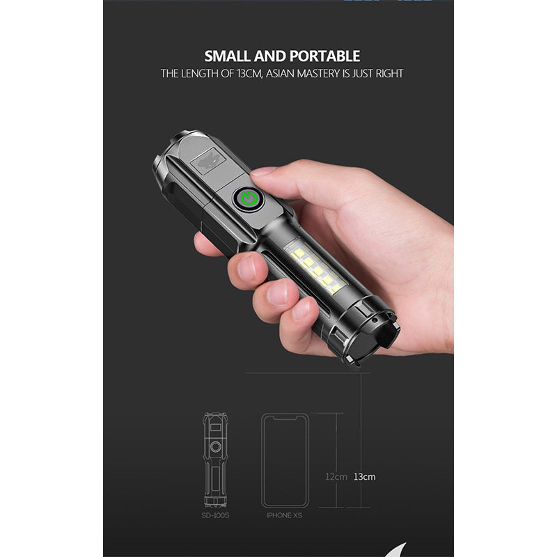 Smiling Shark SD1005 Usb Rechargeable Flashlight Led Torch COB Led Torch With Power Bank Function