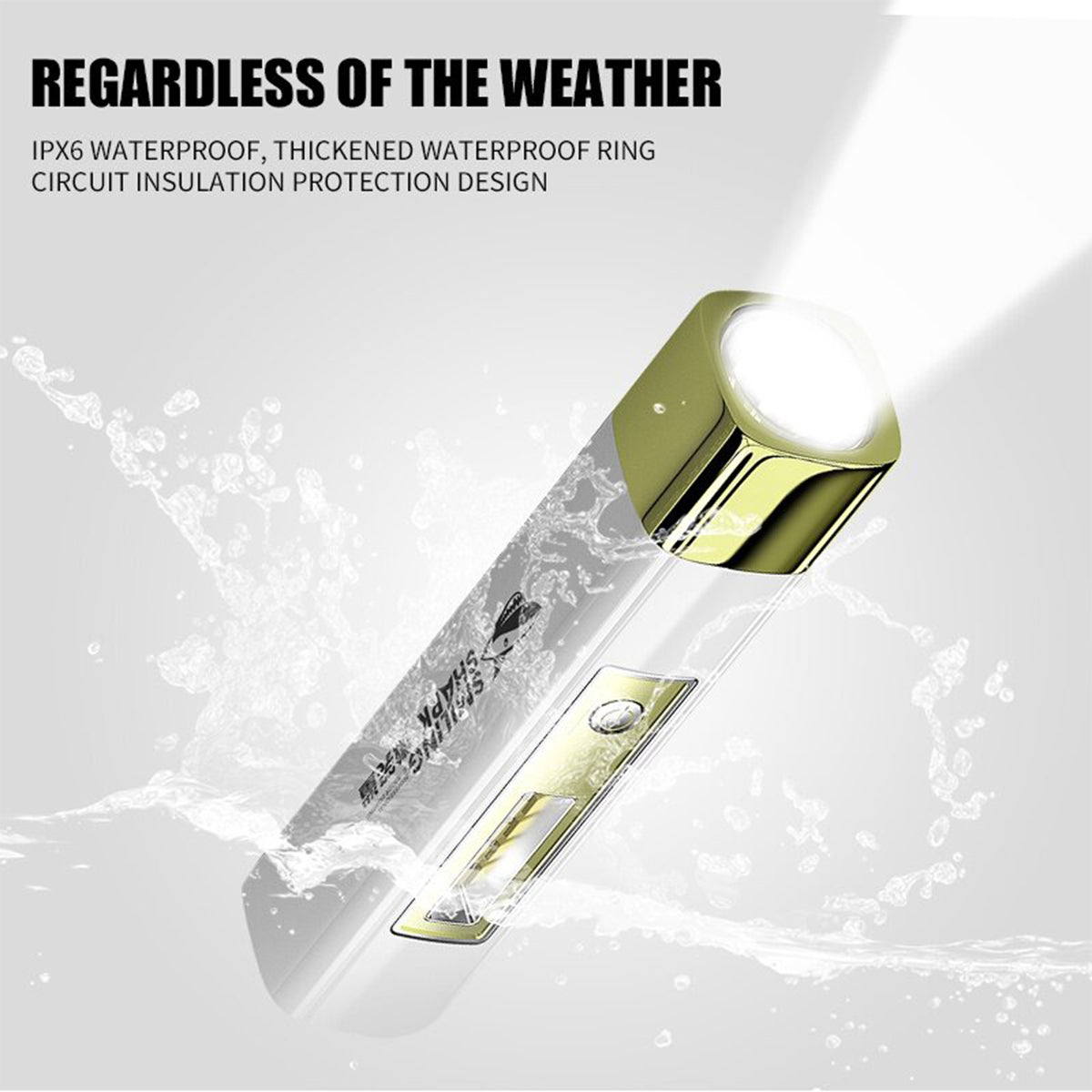 Smiling Shark SD867 Mini 2 In 1 Torch 4-Core USB Rechargeable Flashlight LED Torch High Bright Power bank Function
