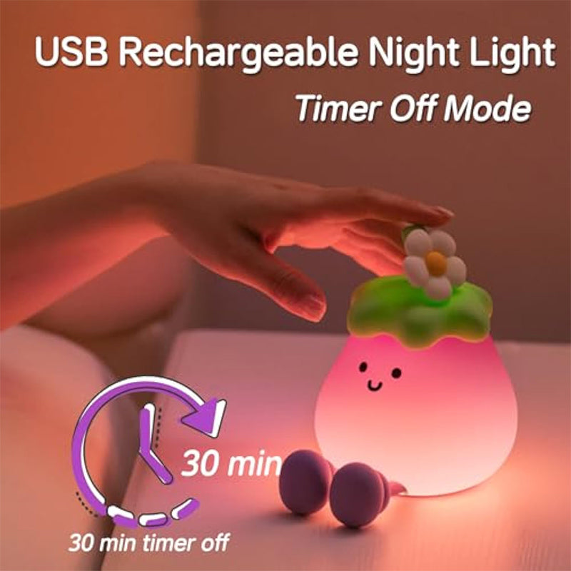 Smiling Baby Eggplant Night Light 3 Modes USB Rechargeable-EP01