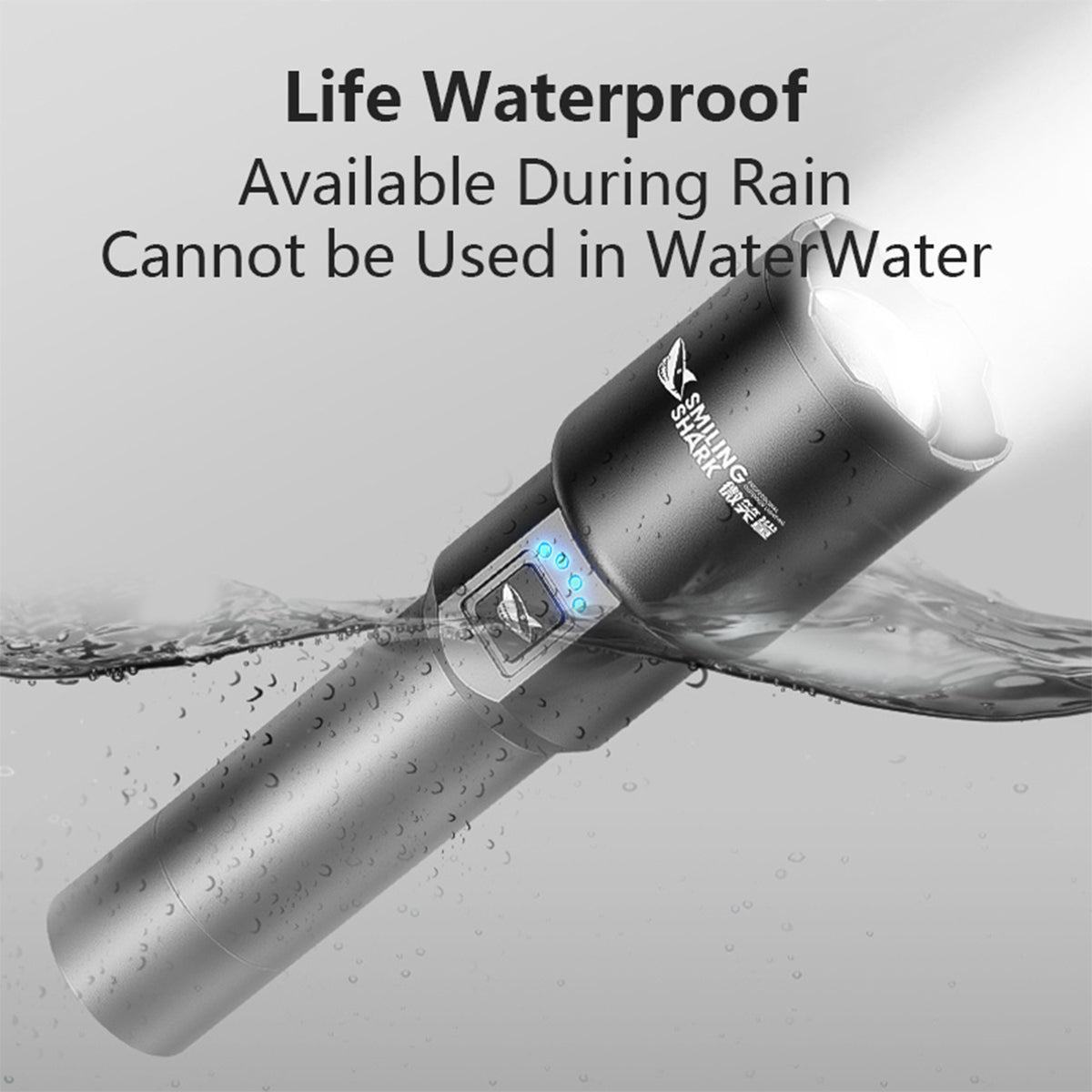 Smiling Shark SD5225 Super Bright 6000 Lumens Torch Rechargeable Led Flashlight With Powerbank Function