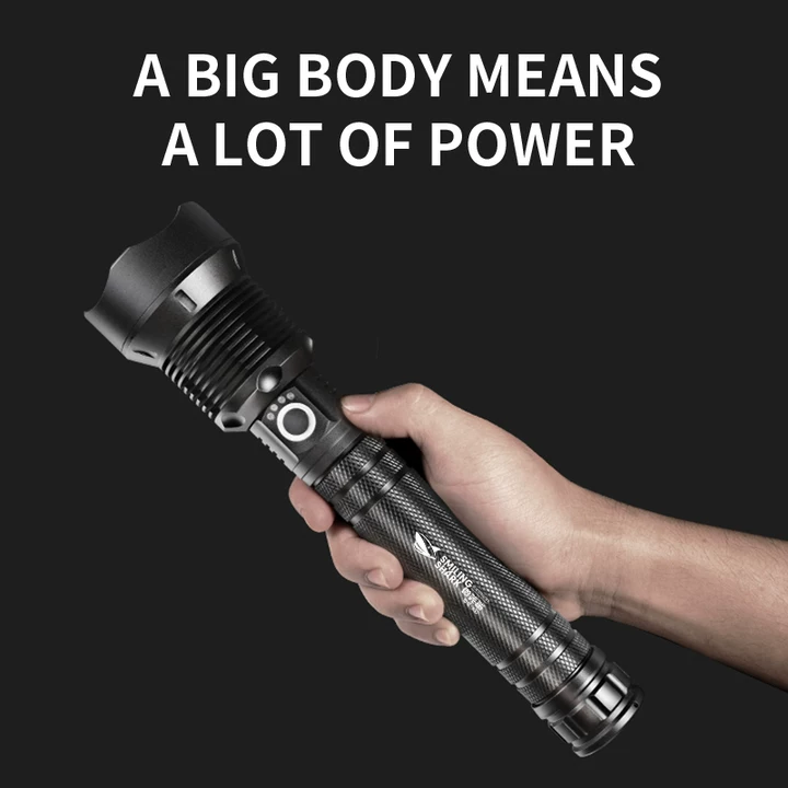 Smiling Shark X92 Super Bright 6000 Lumens Rechargeable Led Torch Flashlight Lighting Torch 10000mAh 15 hours long last