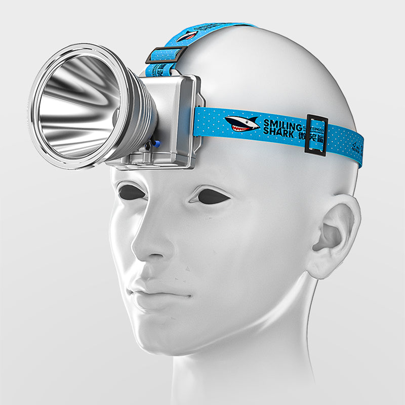 Smiling Shark SD-8011 Super Bright 6000 Lumens LED Headlamp Torch Rechargeable Led 4 Mode Headlights Two Headlamp Battery Long Lasting Zoomable Type-C Waterproof