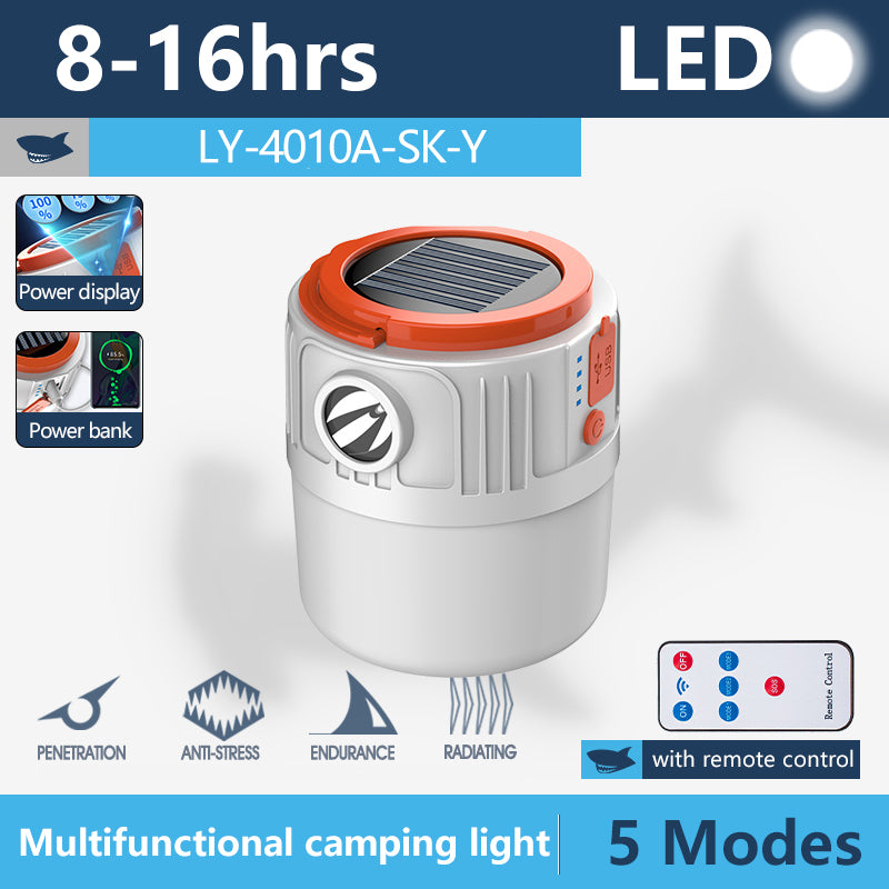 Smiling Shark Ly4010 Solar Camping Lantern 3-in-1 Led Light Lamp Rechargeable with Remote Control