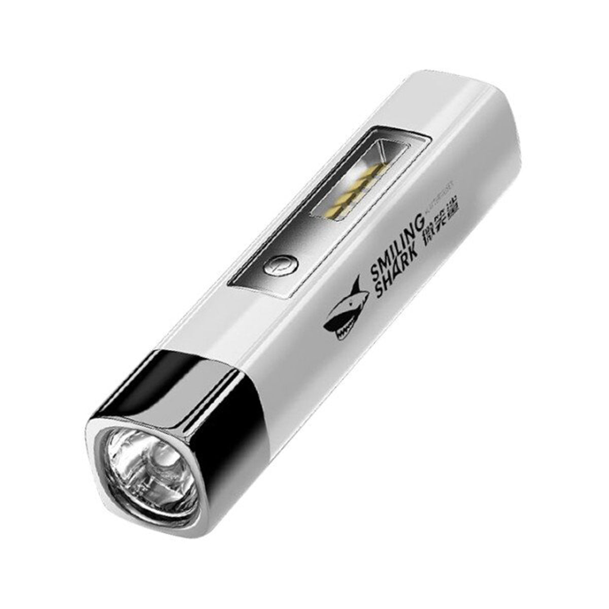 Smiling Shark SD867 Mini 2 In 1 Torch 4-Core USB Rechargeable Flashlight LED Torch High Bright Power bank Function