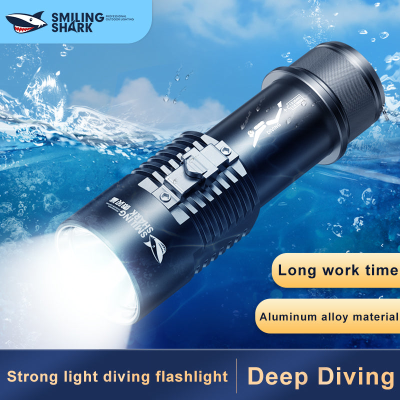 Smiling Shark SD-Q35 Super Bright 6000LM Scuba Diving Torch 40M IPX8 Professional Flashlight IPX8 Waterproof 40m Flashlight for Diving