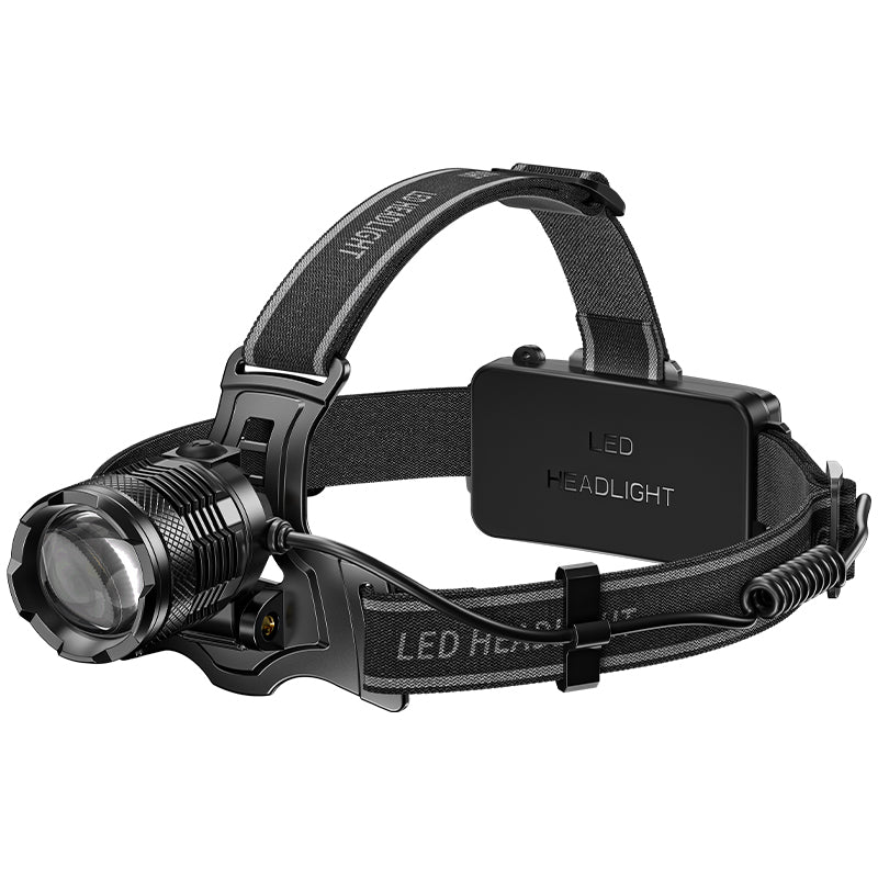 Smiling Shark TD8018C led Headlight 6000 Lumens Headlamp Super Bright Yellow light Zoomable Type-C Rechargeable Waterproof for outdoor Camping Fishing