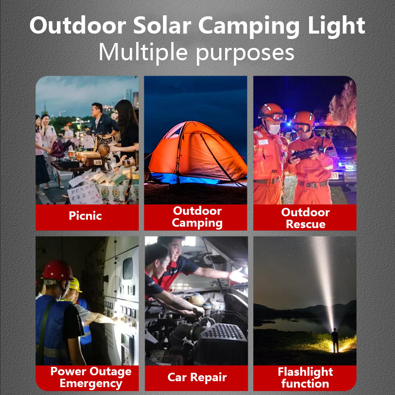 Smiling Shark Ly4010 Solar Camping Lantern 3-in-1 Led Light Lamp Rechargeable with Remote Control