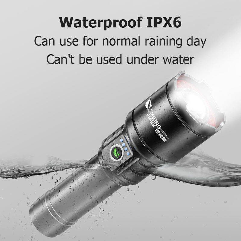 Smiling Shark SD7004 Led Torch Light M77 10000 Lumens 1 Mode USB Rechargeable Zoomable Waterproof