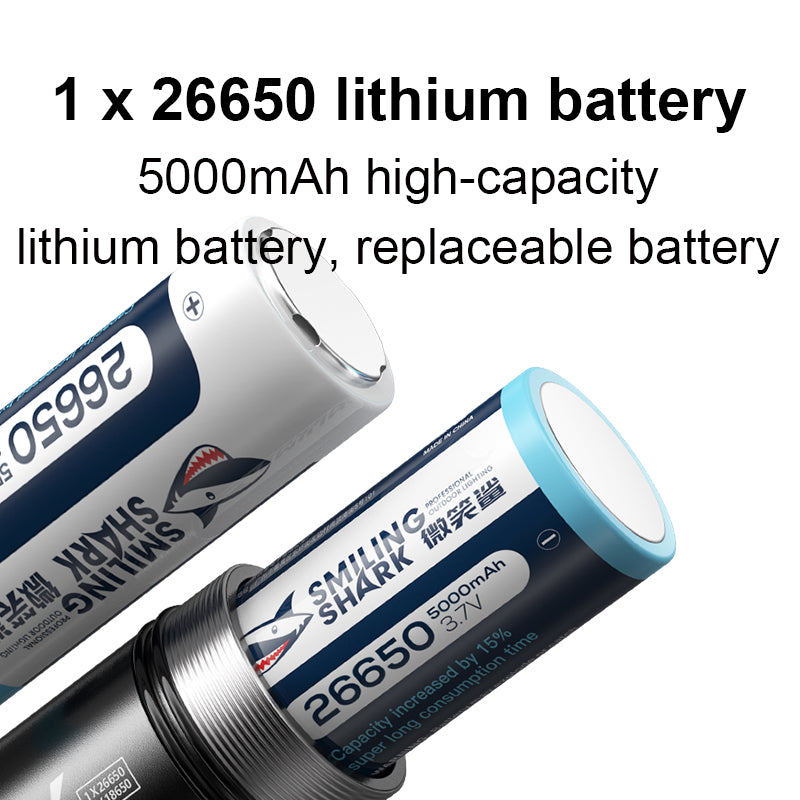Smiling Shark SD-Q35 Super Bright 6000LM Scuba Diving Torch 40M IPX8 Professional Flashlight IPX8 Waterproof 40m Flashlight for Diving