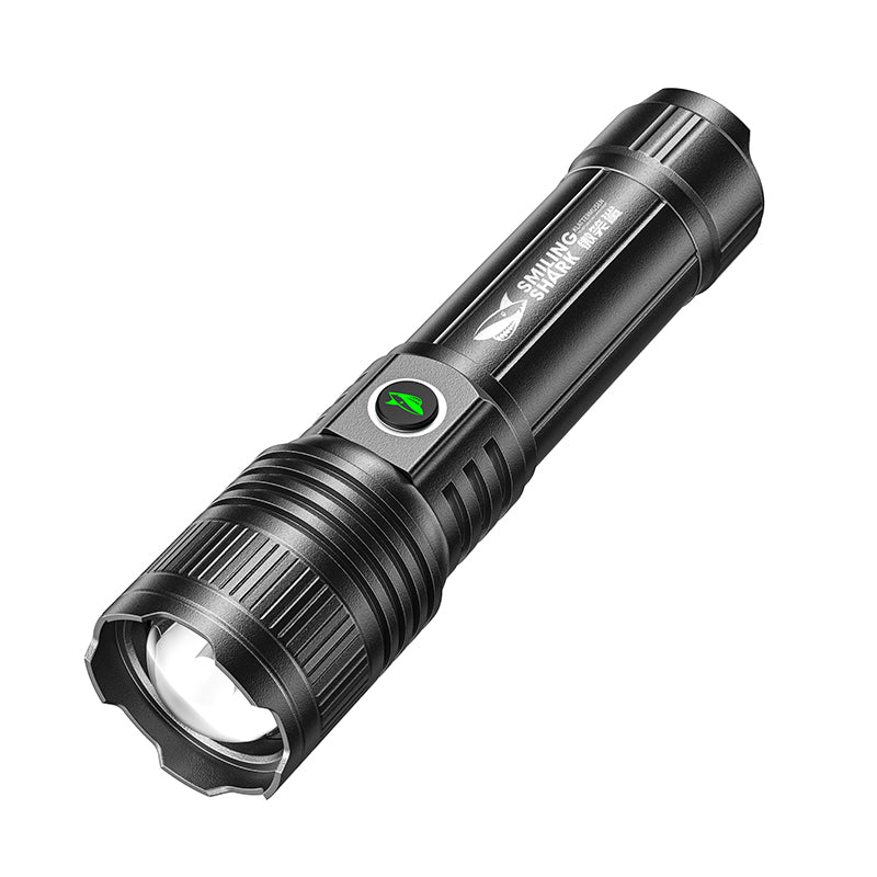 SmilingShark SD-5318 Torch Super Bright M80 10000 Lumens Flashlight Zoomable 5 Modes Type-C Rechargeable Torch Rechargeable Flashlight Water-resistant