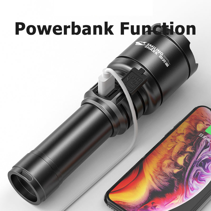 Smiling Shark SD7004 Led Torch Light M77 10000 Lumens 1 Mode USB Rechargeable Zoomable Waterproof