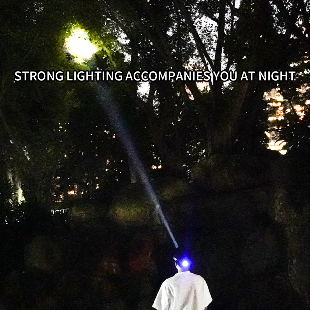 Smiling Shark TD8030 HeadLamp 8400 Lumens LED Headlight With Sensor Yellow White Light USB Rechargeable Zoomable Waterproof With Power Bank Function
