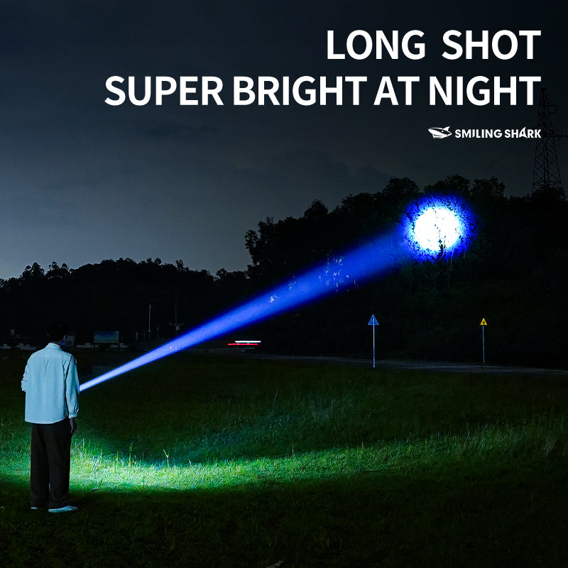 SmilingShark SD-5318 Torch Super Bright M80 10000 Lumens Flashlight Zoomable 5 Modes Type-C Rechargeable Torch Rechargeable Flashlight Water-resistant