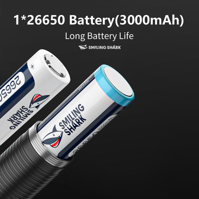 SmilingShark SD7171 Torch light Super Bright M60 6000lm Powerful Flashlight with Power Display 4modes Zoomable Type-C Rechargeable Waterproof for Camping Hiking Household