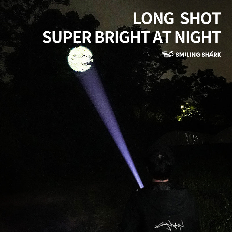 Smiling Shark X71 Super Bright 6000LMS Led Torch 5 Modes Type-C Rechargeable Flashlight Lighting Zoomable Waterproof