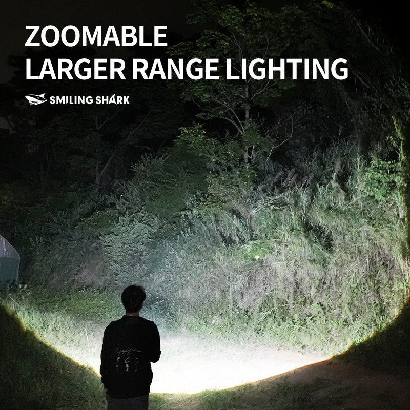 Smiling Shark X92 Super Bright 6000 Lumens Rechargeable Led Torch Flashlight Lighting Torch 10000mAh 15 hours long last
