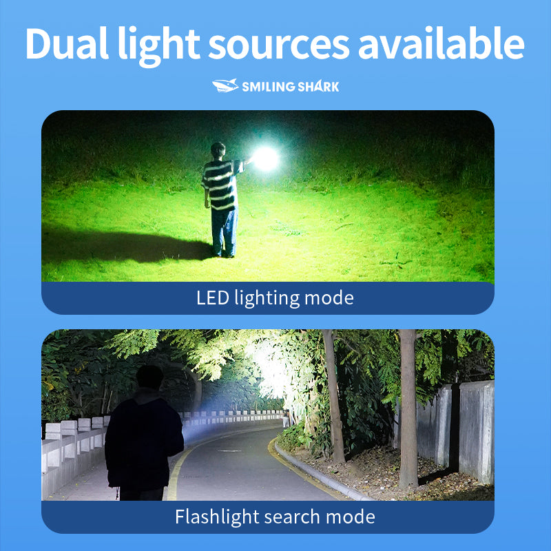 Smiling Shark YJ5801 Solar Led Camping Lantern USB Rechargeable Super Bright Digital Display, 6 Modes, USB Power Bank, Phone Charger with Remote Control