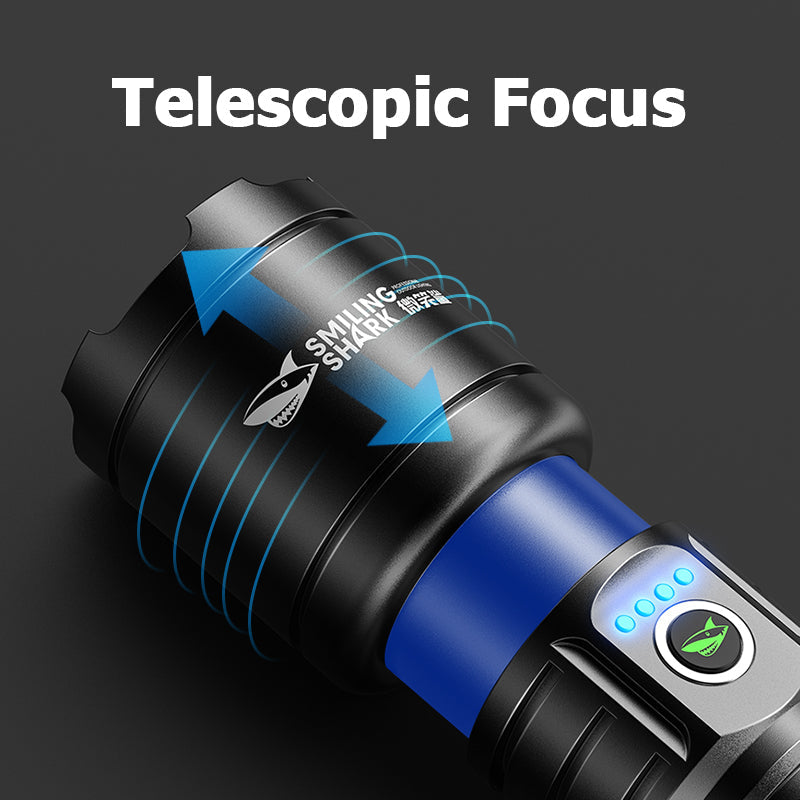 Smiling Shark SD7004 Led Torch Light M77 10000 Lumens 1 Mode USB Rechargeable Zoomable Waterproof