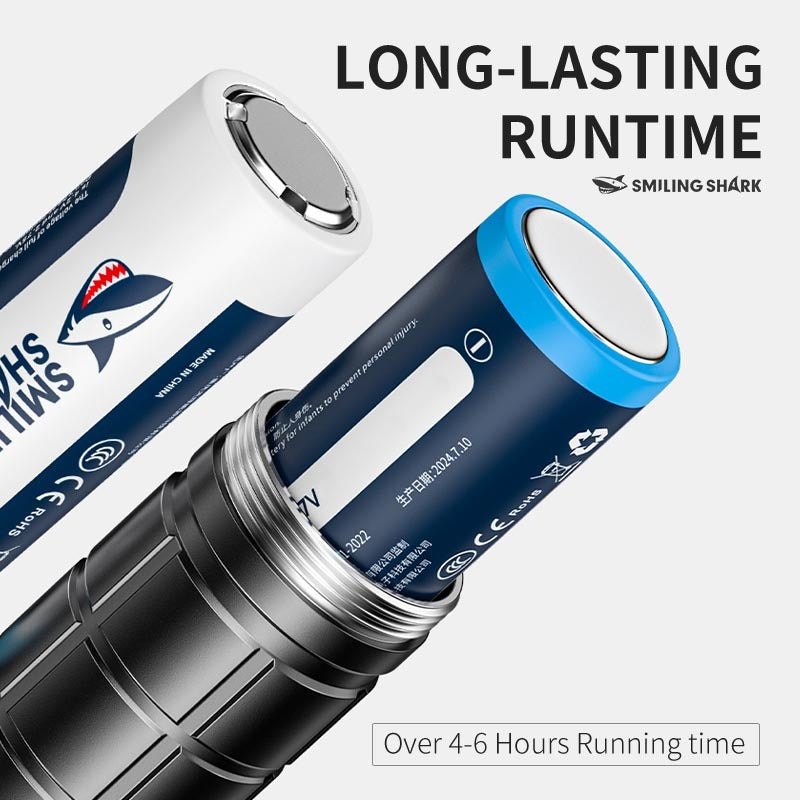 SmilingShark SD7171 Torch light Super Bright M60 6000lm Powerful Flashlight with Power Display 4modes Zoomable Type-C Rechargeable Waterproof for Camping Hiking Household