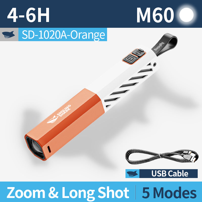 Smiling Shark sd-1020A Super Bright Zoomable Torch 5 Modes, Type-C Fast Charging, 1800mAh Battery