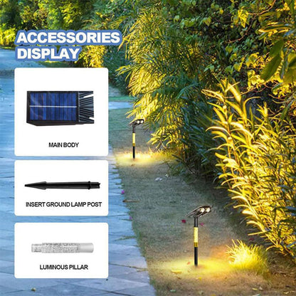 Smiling Shark 7 Colours RGB & Translucent Column 2 LED Beads Outdoor Solar Powered Garden Spotlight -3032