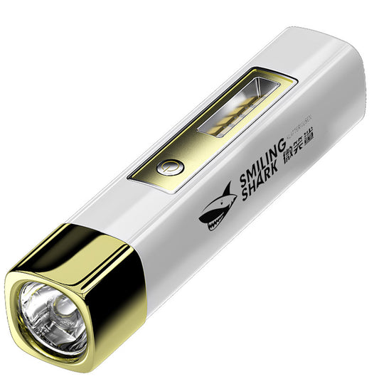 Smiling Shark SD867  Mini 2 In 1 Torch 4-Core USB Rechargeable Flashlight LED Torch High Bright Power bank Function