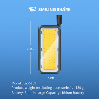 Smiling Shark 6-Mode Magnetic Work Light USB-C, 2-6Hr, COB, Waterproof  With Power Bank-5139