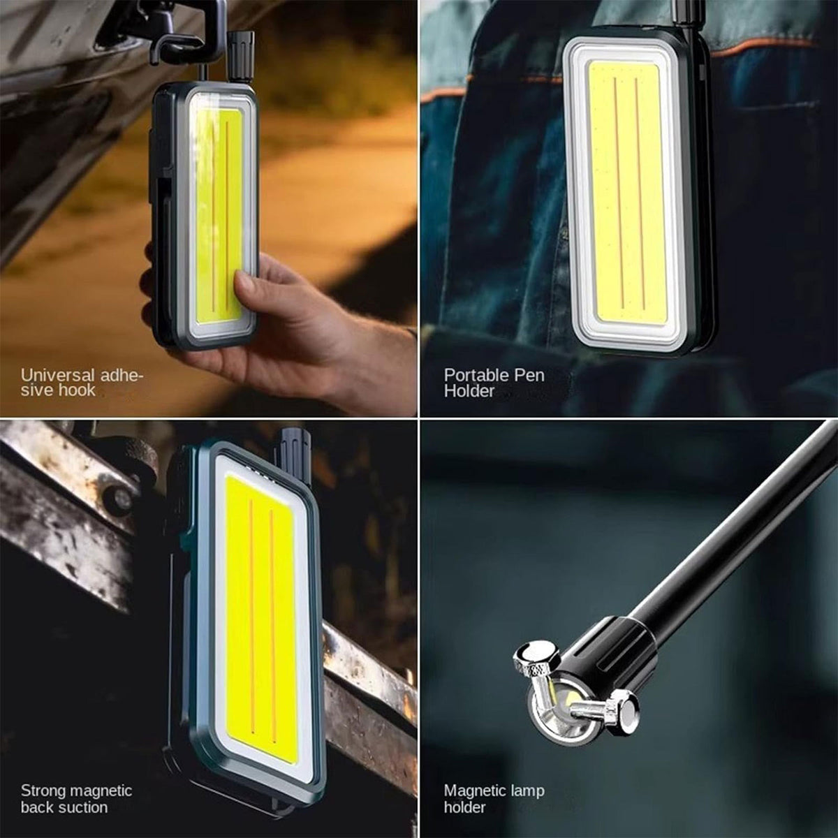 Smiling Shark 6-Mode Magnetic Work Light USB-C, 2-6Hr, COB, Waterproof  With Power Bank-5139