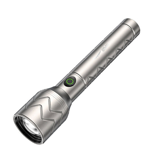 Smiling Shark SD5357 LED Torch Light Super Bright Heavy Duty M60 6000 LMS Flashlight Stepless Dimming Zoomable 5Modes Type-C Rechargeable Long Shot Waterproof for Camping Hiking Work