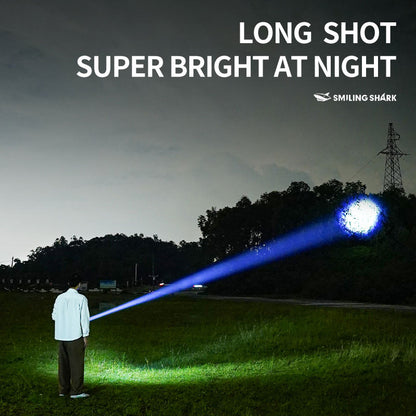 Smiling Shark SD-5395 LED Flashlight Super Bright M60 7000LM 4 Mode Type-c Rechargeable Torch Light Waterproof Zoomable