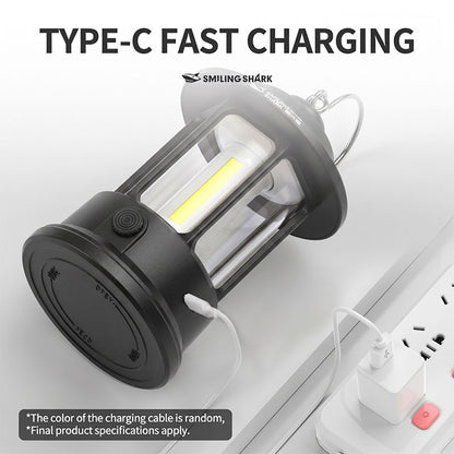 Smiling Shark LY-8348 Retor LED Camping Lantern Lamp Rechargeable Hanging Cob Floodlight