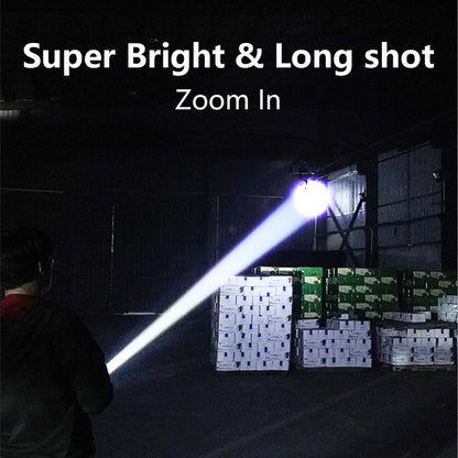 Smiling Shark LED Flashlight -6000 Lumens Super Bright, Zoomable, With Stepless Dimming & USB-C-5229