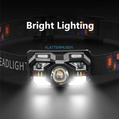 Smiling Shark 0168D 2000LM Sensor Headlamp Red /White Light, USB-C Rechargeable Waterproof Headlight