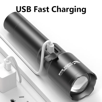 Smiling Shark SD5225  Super Bright 6000 Lumens Torch Rechargeable  Led Flashlight  With Powerbank Function