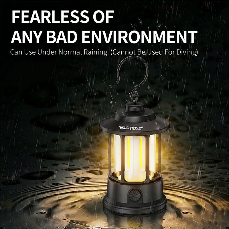 Smiling Shark LY-8348 Retor LED Camping Lantern Lamp Rechargeable Hanging Cob Floodlight