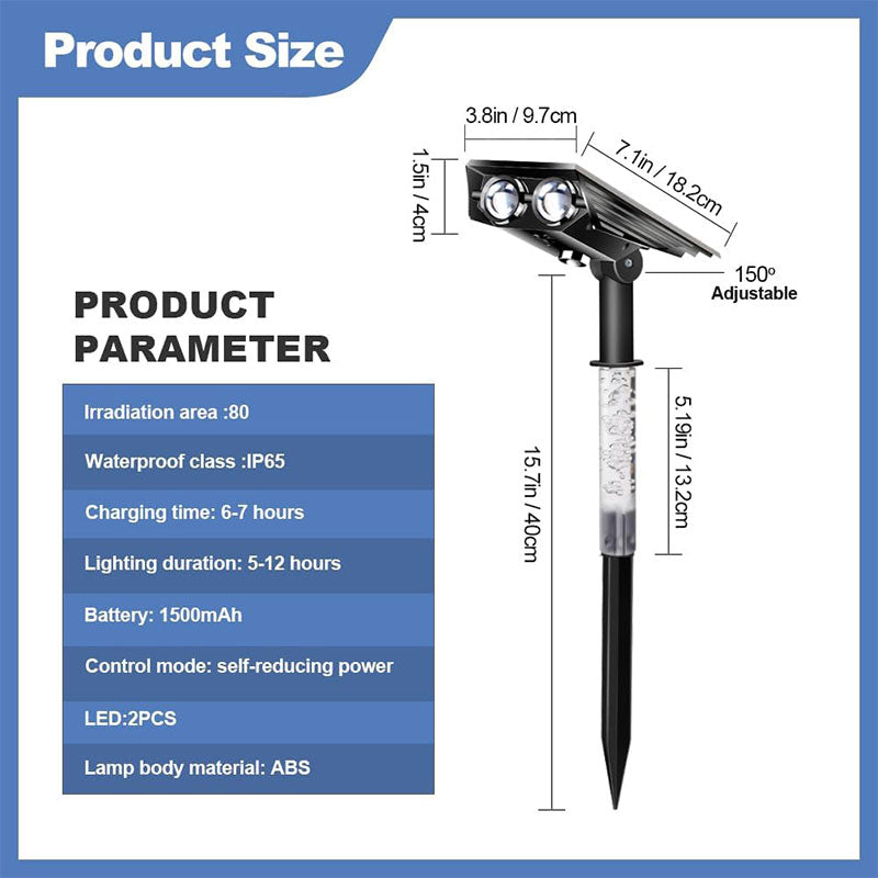Smiling Shark 7 Colours RGB & Translucent Column 2 LED Beads Outdoor Solar Powered Garden Spotlight -3032