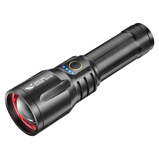 Smiling Shark SD-7008 Flashlight 12000 lumens Torches Rechargeable Type-C Rechargeable 3 modes Zoomable Waterproof With Power Bank Function