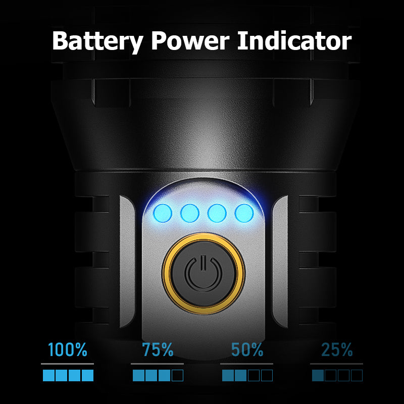 Smiling Shark -SD7009 Flashlight 12000 Lumens Type-C Rechargeable Flashlight Lighting Torch 3 modes Zoomable Waterproof Light With Power Bank Function
