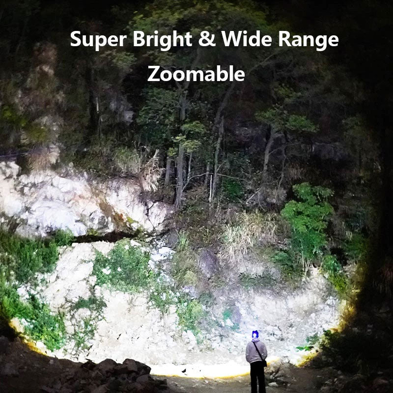 Smiling Shark K225B Led Headlights 6000 LMS LED Headlamp Torch Usb Rechargeable Headlight With Two 18650 Headlamp Battery Zoomable Type-C Waterproof With Sensor Switch
