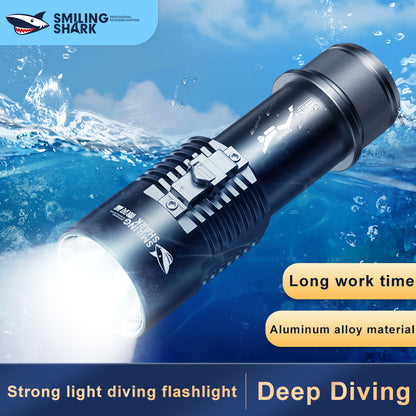 Smiling Shark SD-Q35 Super Bright 6000LM Scuba Diving Torch 40M IPX8 Professional Flashlight IPX8 Waterproof 40m Flashlight for Diving
