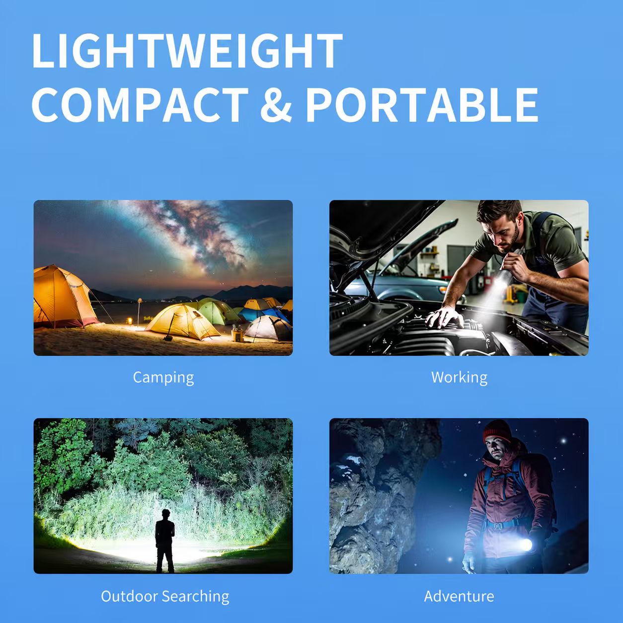Smiling Shark SD-5410 M80 LED Torch, Zoomable, 5Modes, 5000mAh, Type-C Charge, Power Display