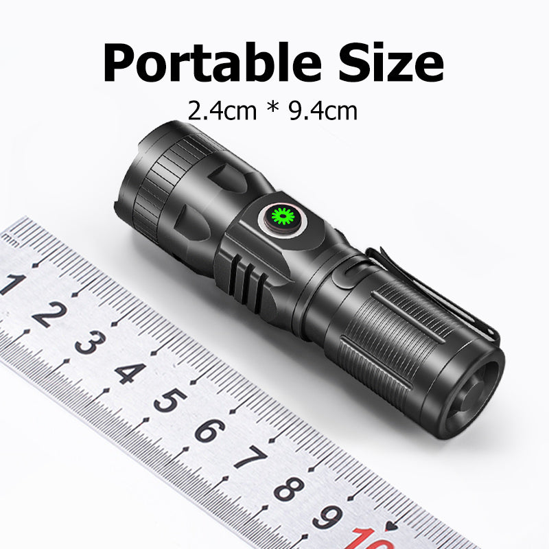 Smiling Shark SD5028 Mini Torch Light Rechargeable Flash Light Led M77 5000LM with Pen Clip Portable