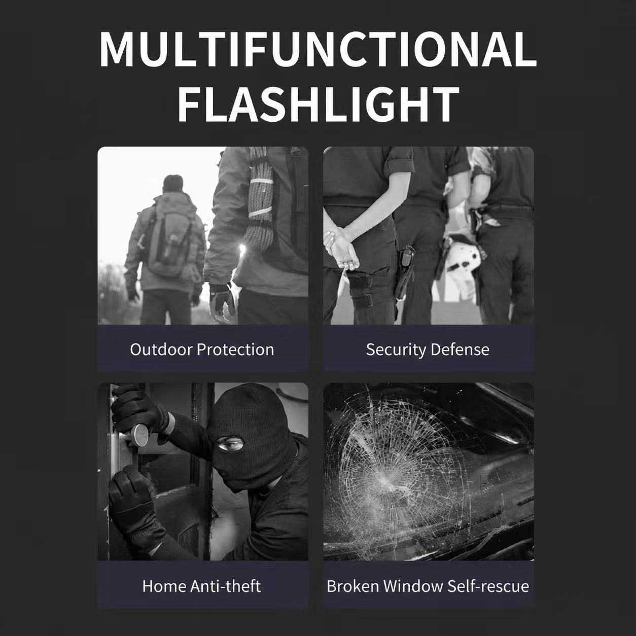 Smiling Shark TIP-156D Tactical Finger Flashlight, 3 Modes, Type-C Rechargeable Rainproof
