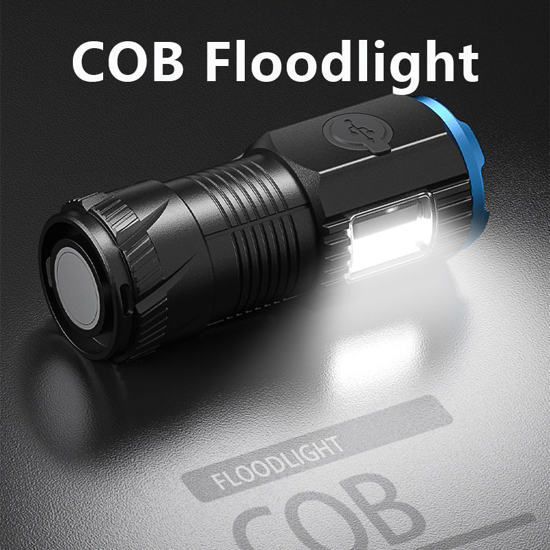 Smiling Shark Mini Led Flashlight- USB-C Rechargeable,Waterproof, With Magnetic Tail and Clip-SD1026